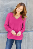 V-Neck Lantern Sleeve Blouse - multiple color options