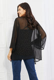 Melody Just Breathe Chiffon Kimono in Black