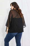 Melody Just Breathe Chiffon Kimono in Black