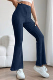 Basic Bae Full Size Ribbed High Waist Flare Pants