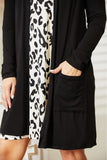 Open Front Longline Cardigan with Pockets