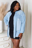 Distressed Raw Hem Denim Jacket