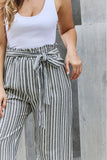 Heimish Find Your Path Paperbag Waist Striped Culotte Pants