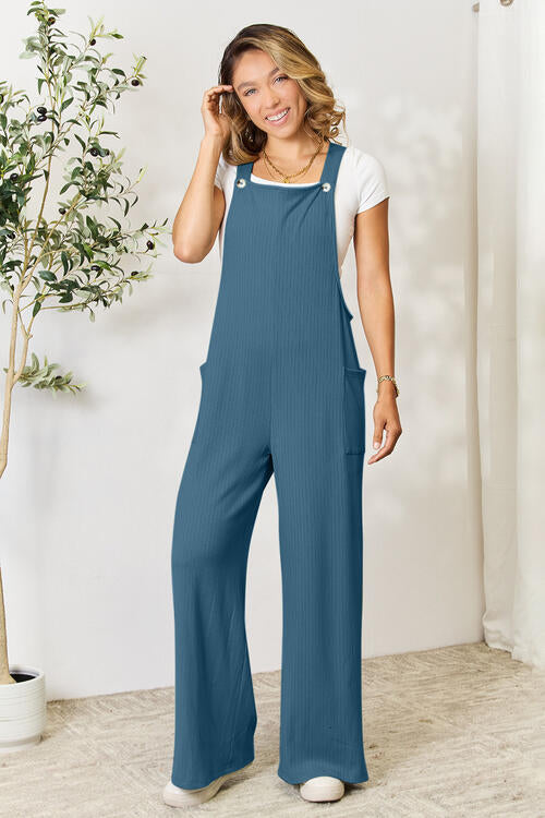 Wide Strap Overalls With Pockets - 6 color options