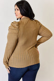 Ribbed Mock Neck Puff Sleeve Top - Multiple Colors Available