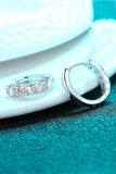 Always Chic Sterling Silver Moissanite Huggie Earrings