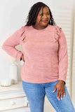 Ruffle Shoulder Long Sleeve Top