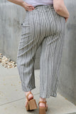 Heimish Find Your Path Paperbag Waist Striped Culotte Pants