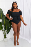 Salty Air Puff Sleeve One-Piece in Black