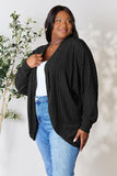 Ribbed Open Front Long Sleeve Cardigan - 2 color options