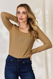 Ribbed Long Sleeve Top - Multiple Colors Available