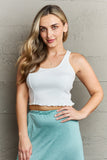 Bow Down Sleeveless Ruffle Crop Top