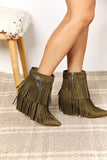 Tassel Wedge Heel Ankle Booties