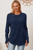 Ribbed Thumbhole Sleeve Top- Multiple Colors Available