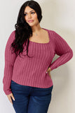 Ribbed Long Sleeve Top - Multiple Colors Available