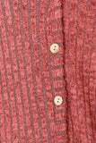 Ribbed Button-Up Cardigan with Pockets