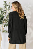 Ribbed Open Front Long Sleeve Cardigan - 2 color options