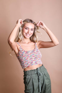 Whimsical Boucle Cozy Yarn Lounge Crop Top