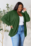 Ribbed Open Front Long Sleeve Cardigan - 2 color options