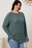 Ribbed Thumbhole Sleeve Top- Multiple Colors Available