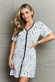 Quilted Quivers Button Down Sleepwear Dress