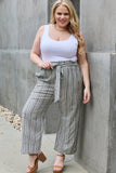 Heimish Find Your Path Paperbag Waist Striped Culotte Pants