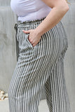 Heimish Find Your Path Paperbag Waist Striped Culotte Pants