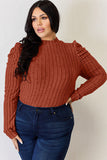 Ribbed Mock Neck Puff Sleeve Top - Multiple Colors Available