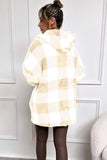 Double Take Plaid Long Sleeve Hooded Coat