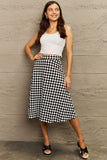 Wide Waistband Knee Length Skirt - 3 options