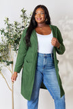 Ribbed Open Front Long Sleeve Cardigan With Pockets - 5 Color Options