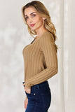 Ribbed Long Sleeve Top - Multiple Colors Available