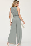 Ribbed Tank and Wide Leg Pants Set- 2 Color Options