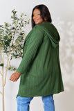 Ribbed Open Front Long Sleeve Cardigan With Pockets - 5 Color Options