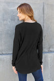 Round Neck Dropped Shoulder Top - multiple colors