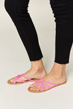 Crisscross Faux Leather Open Toe Sandals