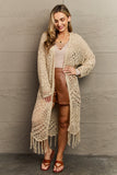 Boho Chic Western Knit Fringe Cardigan