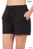 PLUS FRENCH TERRY DRAWSTRING WAIST SHORTS